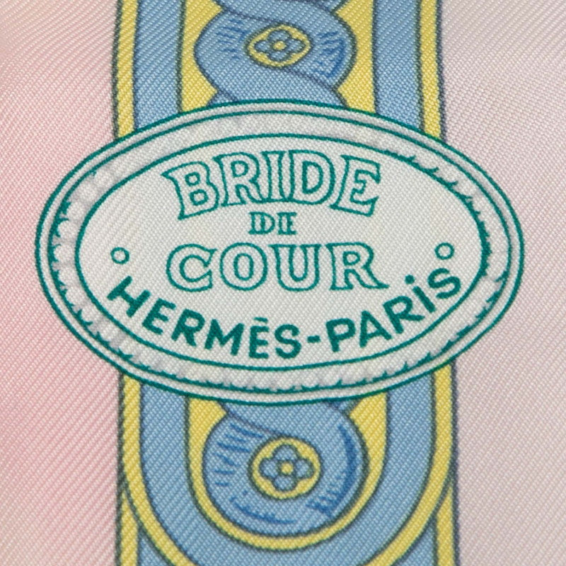 エルメス ツイリー BRIDE DE COUR 法廷の勒 スカーフ ピンク ブルー マルチカラー シルク レディース HERMES 【中古】