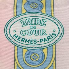 エルメス ツイリー BRIDE DE COUR 法廷の勒 スカーフ ピンク ブルー マルチカラー シルク レディース HERMES 【中古】