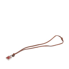 エルメス カデナ Hモチーフ ネックレス シルバー ブラウン メタル レザー レディース HERMES 【中古】