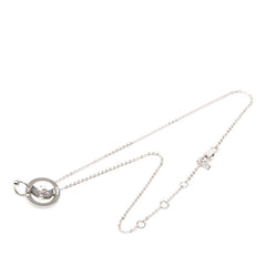 ディオール ロゴ ボタンモチーフ チェーン ネックレス シルバー メタル レディース Dior 【中古】
