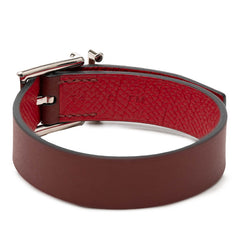 エルメス ネイサン リバーシブル ブレスレット レッド ブラウン レザー レディース HERMES 【中古】