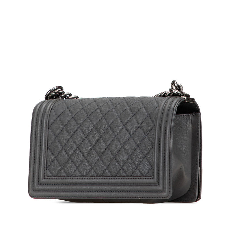 シャネル パリダラス ボーイシャネル ココマーク チェーンショルダーバッグ グレー系 カーフ レディース CHANEL 【中古】