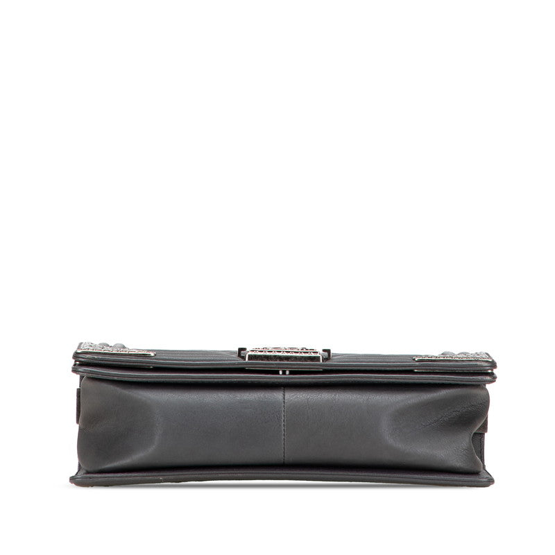 シャネル パリダラス ボーイシャネル ココマーク チェーンショルダーバッグ グレー系 カーフ レディース CHANEL 【中古】