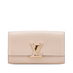 ルイ ヴィトン ポルトフォイユ カプシーヌ 長財布 M61249 ベージュ レザー レディース LOUIS VUITTON 【中古】