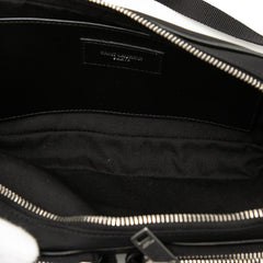 サンローラン ロゴ ショルダーバッグ 712569 ブラック ナイロン パテントレザー レディース SAINT LAURENT 【中古】