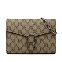 グッチ GGスプリーム デュオニソス チェーン ウォレット ショルダーバッグ 401231 べージュ PVC レザー レディース GUCCI 中古