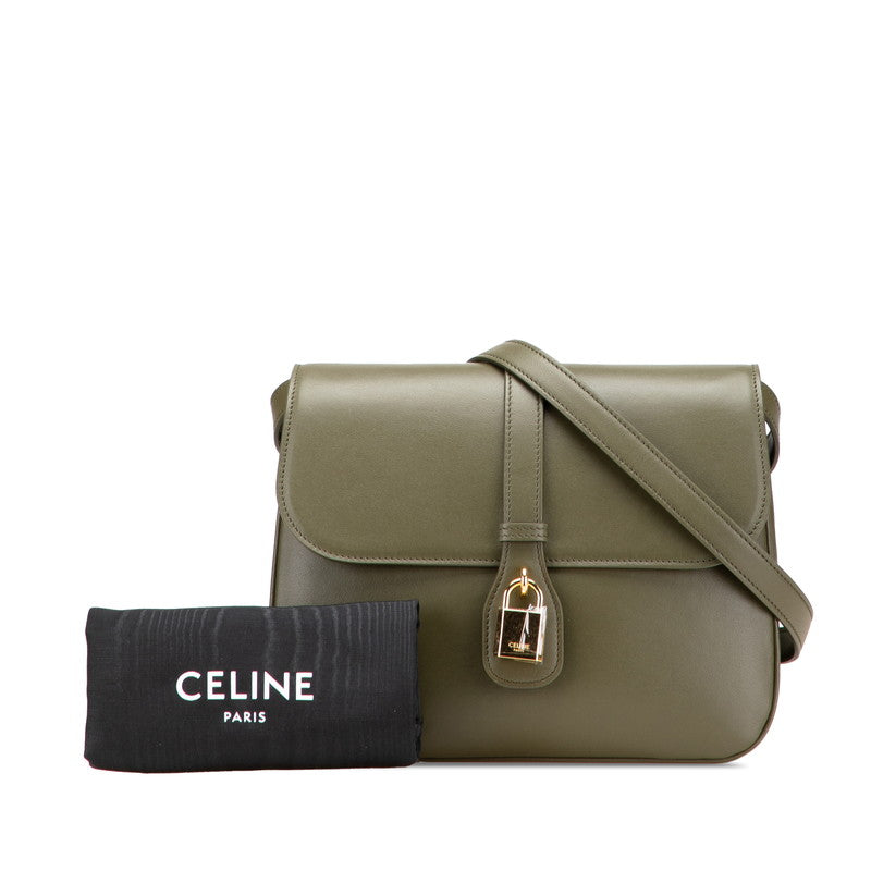 セリーヌ タブー ミディアム 斜め掛け ショルダーバッグ カーキ グリーン レザー レディース CELINE 【中古】