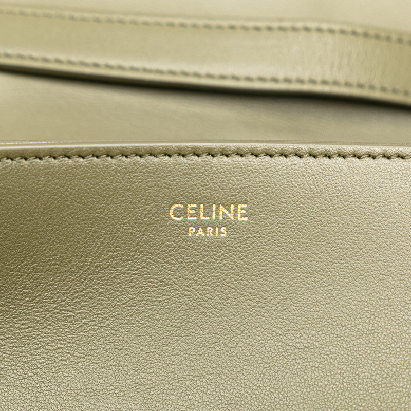 セリーヌ タブー ミディアム 斜め掛け ショルダーバッグ カーキ グリーン レザー レディース CELINE 【中古】
