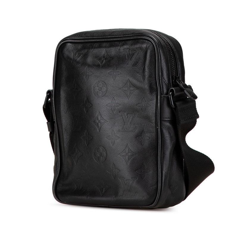 ルイ ヴィトン モノグラム シャドウ ダヌーブPM ショルダーバッグ M43681 ブラック レザー レディース LOUIS VUITTON 【中古】