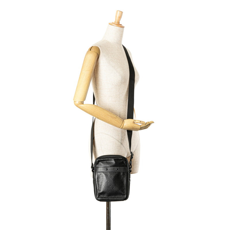 ルイ ヴィトン モノグラム シャドウ ダヌーブPM ショルダーバッグ M43681 ブラック レザー レディース LOUIS VUITTON 【中古】