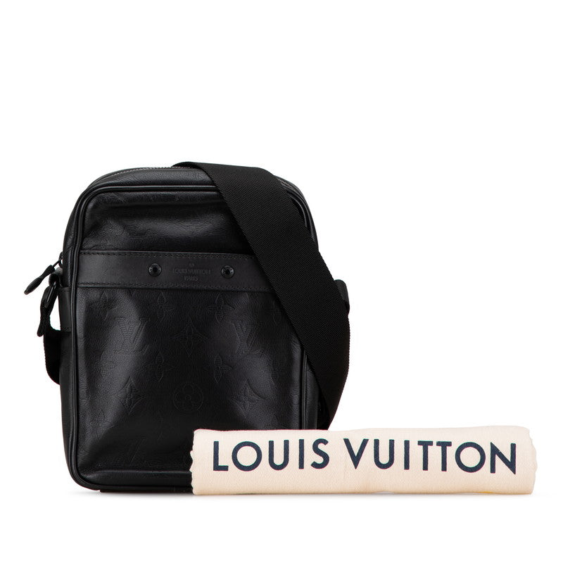 ルイ ヴィトン モノグラム シャドウ ダヌーブPM ショルダーバッグ M43681 ブラック レザー レディース LOUIS VUITTON 【中古】