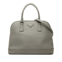 プラダ 三角ロゴプレート ハンドバッグ ショルダーバッグ 2WAY BN2558 グレー サフィアーノレザー レディース PRADA 中古