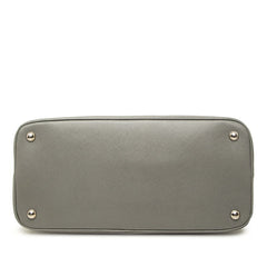 プラダ 三角ロゴプレート ハンドバッグ ショルダーバッグ 2WAY BN2558 グレー サフィアーノレザー レディース PRADA 中古