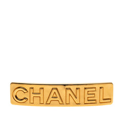 シャネル ロゴ バレッタ ヘアクリップ ゴールド メッキ レディース CHANEL 【中古】