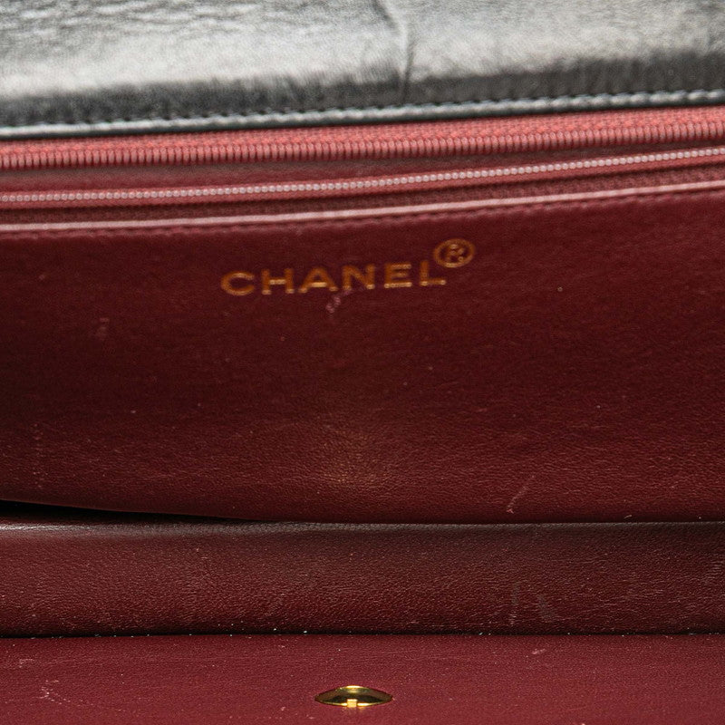 シャネル マトラッセ25 ココマーク プッシュロック チェーン ショルダーバッグ ブラック ラムスキン レディース CHANEL 【中古】