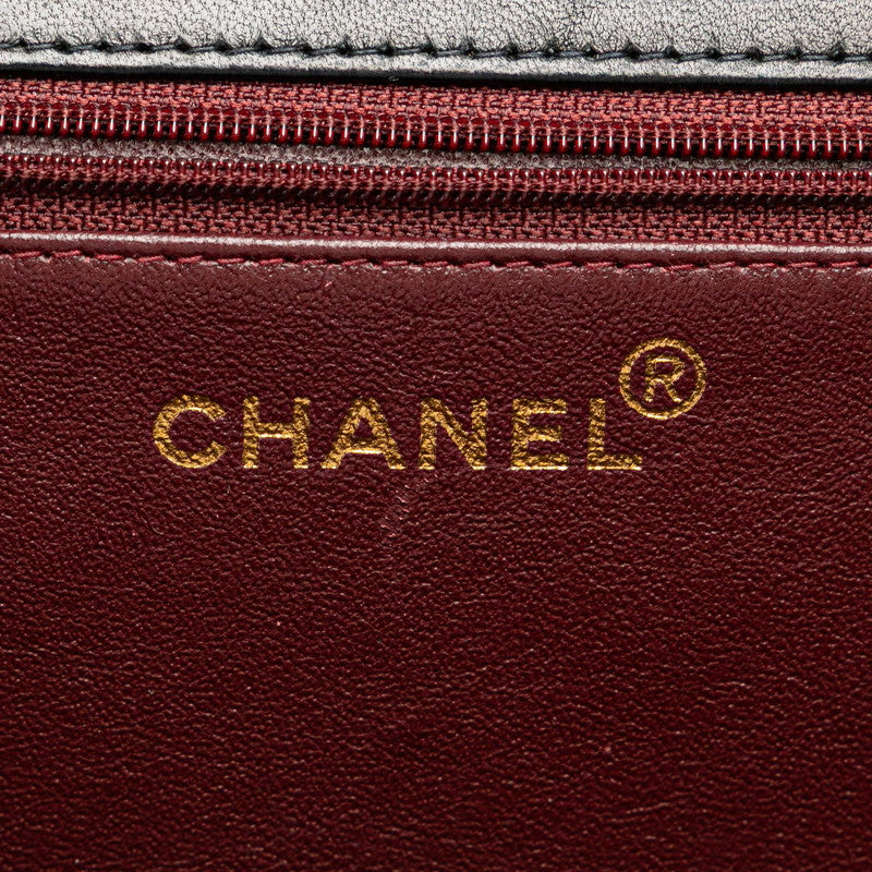 シャネル マトラッセ25 ココマーク プッシュロック チェーン ショルダーバッグ ブラック ラムスキン レディース CHANEL 【中古】