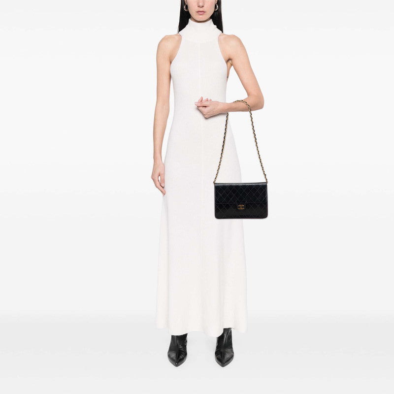 シャネル マトラッセ25 ココマーク プッシュロック チェーン ショルダーバッグ ブラック ラムスキン レディース CHANEL 【中古】