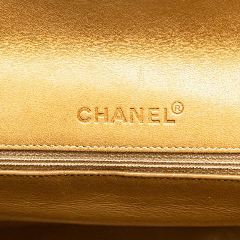 シャネル ワイルドステッチ チョコバー チェーン ショルダーバッグ ベージュ ラムスキン レディース CHANEL 【中古】