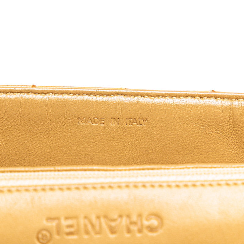 シャネル ワイルドステッチ チョコバー チェーン ショルダーバッグ ベージュ ラムスキン レディース CHANEL 【中古】