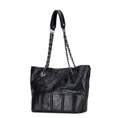 シャネル ココマーク トートバッグ ブラック レザー レディース CHANEL 【中古】