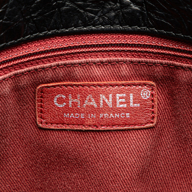 シャネル ココマーク トートバッグ ブラック レザー レディース CHANEL 【中古】