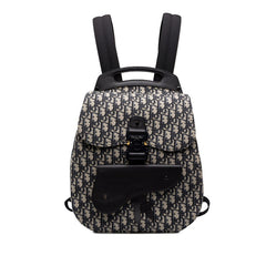 ディオール オブリーク サドル ギャロップ リュック バックパック ベージュ ブラック キャンバス レザー レディース Dior 中古