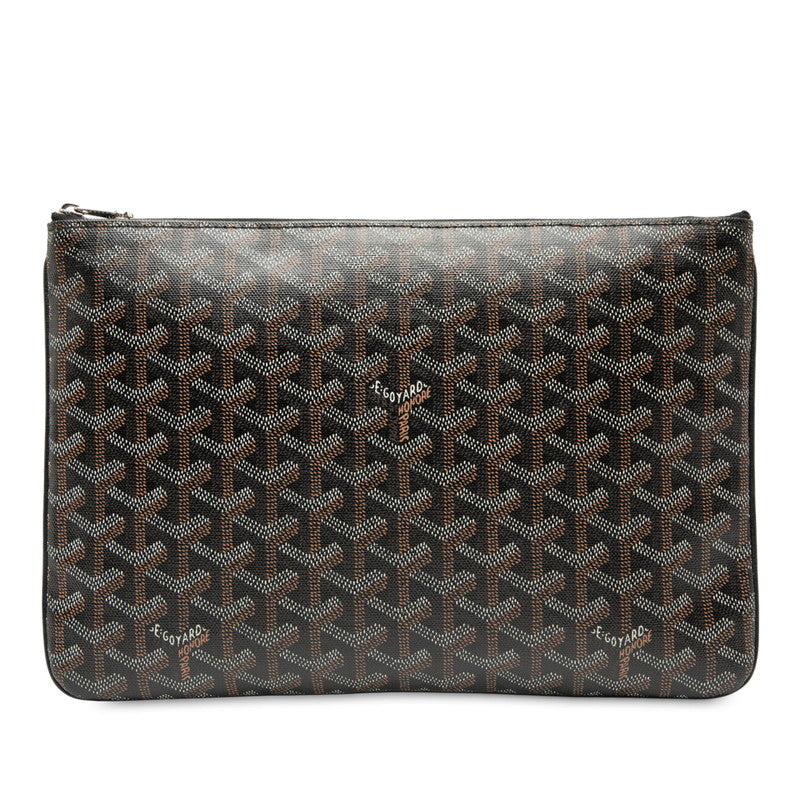 ゴヤール セナMM クラッチバッグ ブラウン ホワイト PVC レディース GOYARD 【中古】