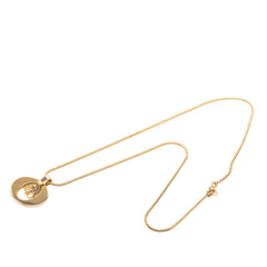 ディオール ロゴ ペンダント ネックレス ゴールド メッキ GP レディース Dior 【中古】