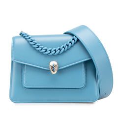 ブルガリ セルペンティ チェーン ハンドバッグ ショルダーバッグ 2WAY ブルー レザー レディース BVLGARI 【中古】