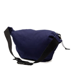 ロエベ アナグラムロゴ ウエストバッグ ボディバッグ バムバッグ ネイビー ブラック キャンバス レザー レディース LOEWE 【中古】