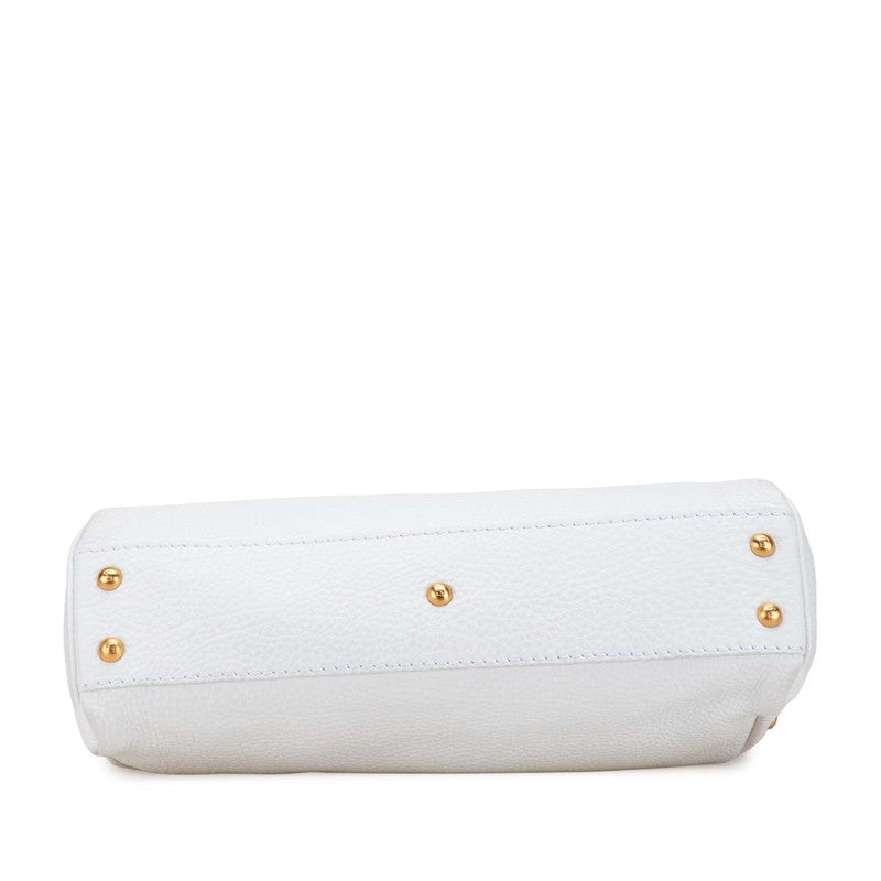 フェンディ セレリア ピーカブー ショルダーバッグ ハンドバッグ 2WAY 8BN211 ホワイト レザー レディース FENDI 【中古】