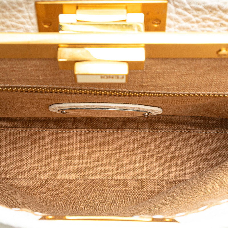 フェンディ セレリア ピーカブー ショルダーバッグ ハンドバッグ 2WAY 8BN211 ホワイト レザー レディース FENDI 【中古】