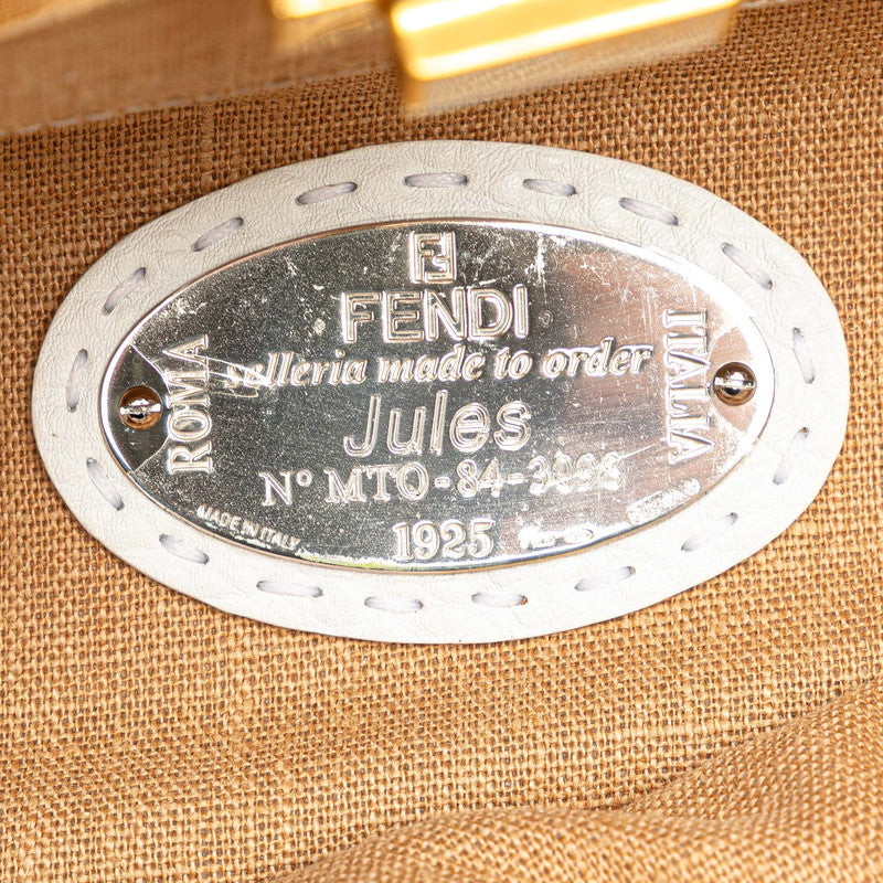 フェンディ セレリア ピーカブー ショルダーバッグ ハンドバッグ 2WAY 8BN211 ホワイト レザー レディース FENDI 【中古】