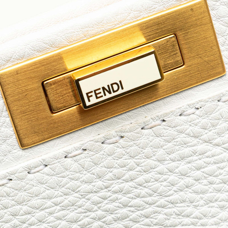 フェンディ セレリア ピーカブー ショルダーバッグ ハンドバッグ 2WAY 8BN211 ホワイト レザー レディース FENDI 【中古】