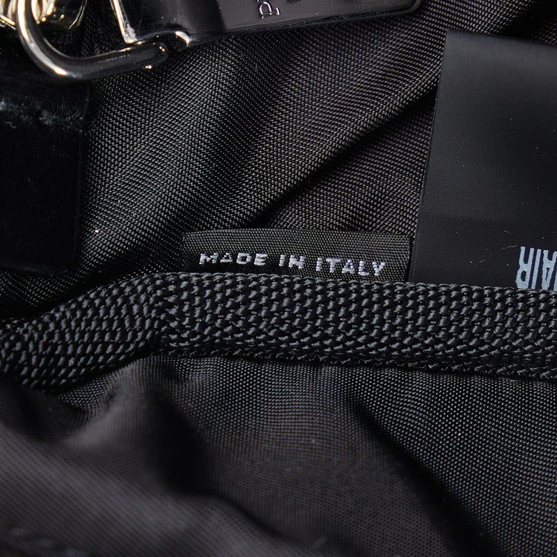 プラダ フランケンシュタイン リュック バックパック 2VZ043 ブラック パープル ナイロン ファー レディース PRADA 【中古】