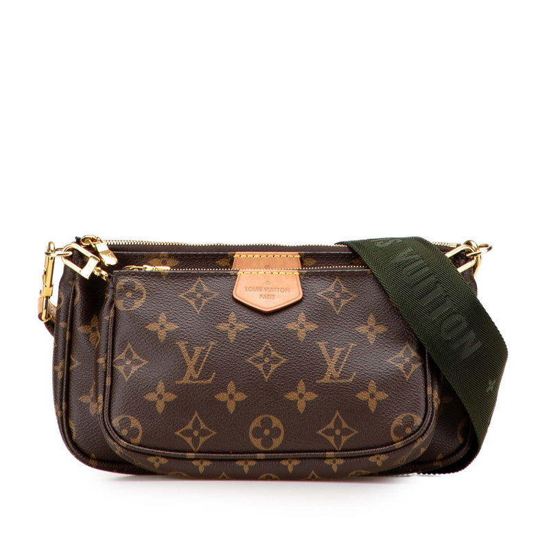 ルイ ヴィトン モノグラム ミュルティ ポシェット アクセソワール ショルダーバッグ M44813 ブラウン カーキ PVC レザー レディース LOUIS VUITTON 【中古】