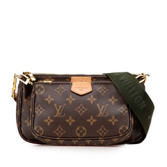 ルイ ヴィトン モノグラム ミュルティ ポシェット アクセソワール ショルダーバッグ M44813 ブラウン カーキ PVC レザー レディース LOUIS VUITTON 【中古】