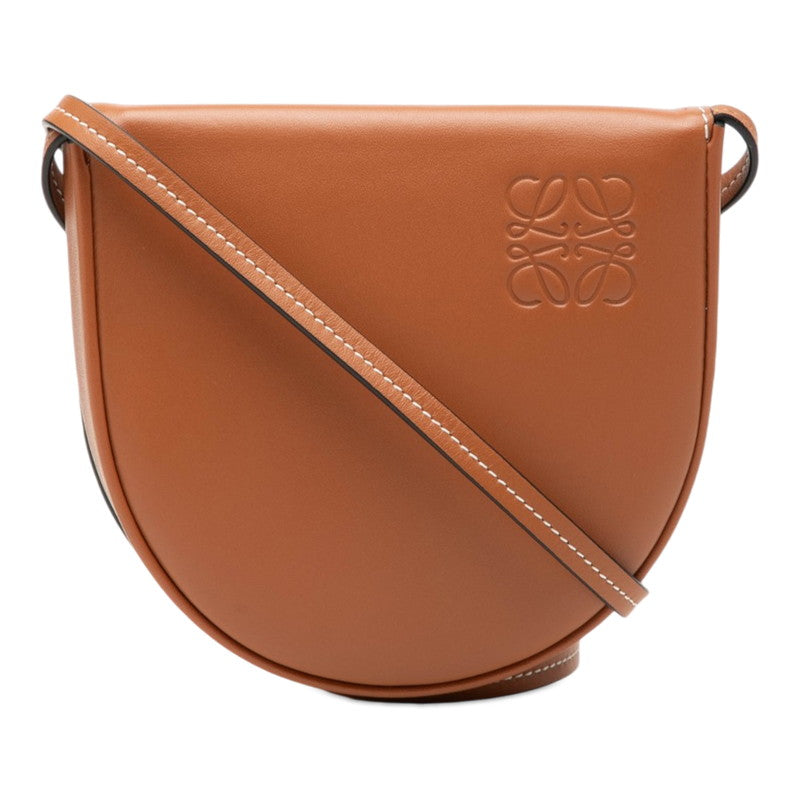ロエベ アナグラム ヒールポーチ 斜め掛け ショルダー ポーチ ブラウン レザー レディース LOEWE 【中古】