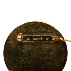 シャネル ココマーク 31 RUE CAMBON ル カンボン ラウンド ロゴ ブローチ ゴールド ブラック メッキ レディース CHANEL 【中古】