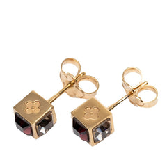 ルイ ヴィトン ギャンブル キューブ スタッズピアス M75479 ゴールド メッキ スワロフスキー レディース LOUIS VUITTON 【中古】