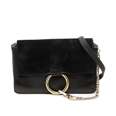 クロエ フェイ Faye 斜め掛け ショルダーバッグ ブラック レザー スウェード レディース Chloe 【中古】