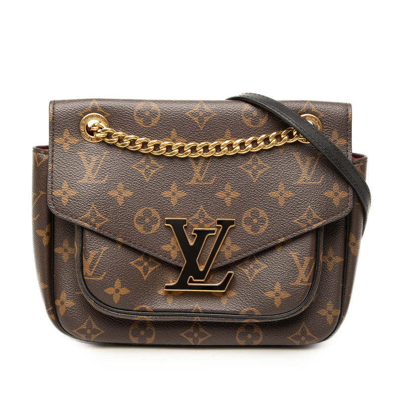 ルイ ヴィトン モノグラム パッシー チェーン ショルダーバッグ M45592 ブラウン PVC レザー レディース LOUIS VUITTON 【中古】