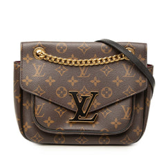ルイ ヴィトン モノグラム パッシー チェーン ショルダーバッグ M45592 ブラウン PVC レザー レディース LOUIS VUITTON 【中古】