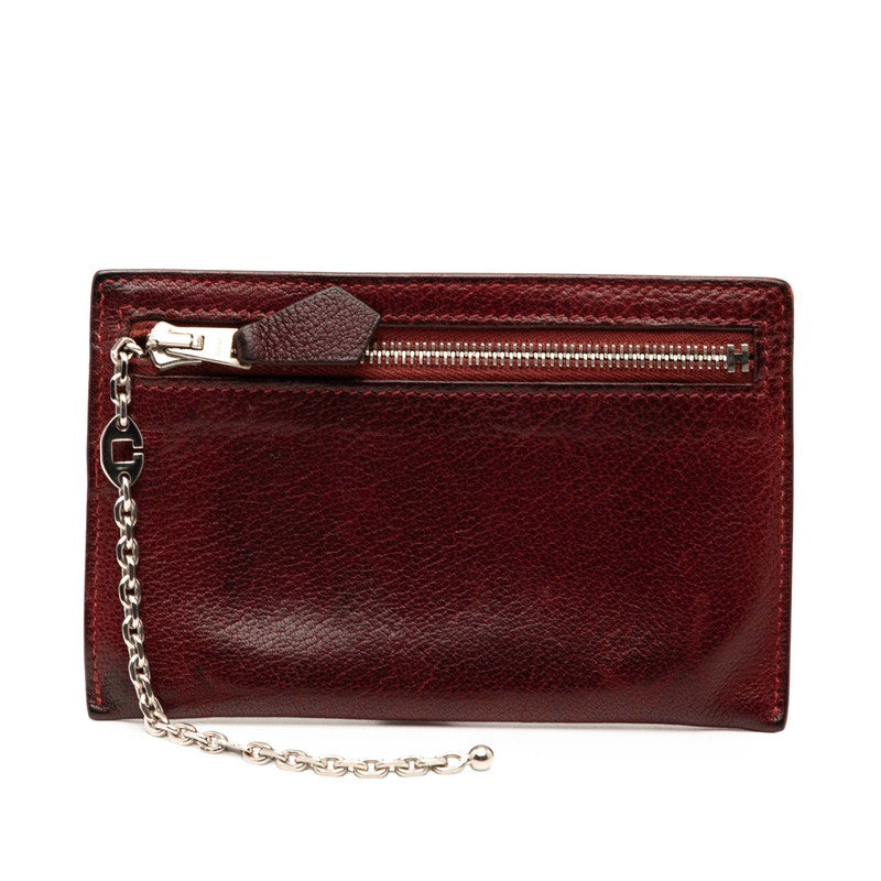 エルメス コインケース コインパース レッド系 シェーブル レディース HERMES 【中古】