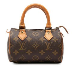 ルイ ヴィトン モノグラム ミニ スピーディ ハンドバッグ M41534 ブラウン PVC レザー レディース LOUIS VUITTON 【中古】