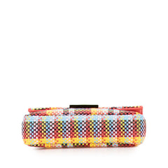 フェンディ マンマバケット ショルダーバッグ 8M0315 ピンク マルチカラー ラフィア レザー レディース FENDI 【中古】