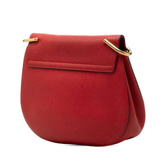 クロエ ドリュー 斜めかけ チェーン ショルダーバッグ 04165765 レッド ゴールド レザー レディース Chloe 【中古】