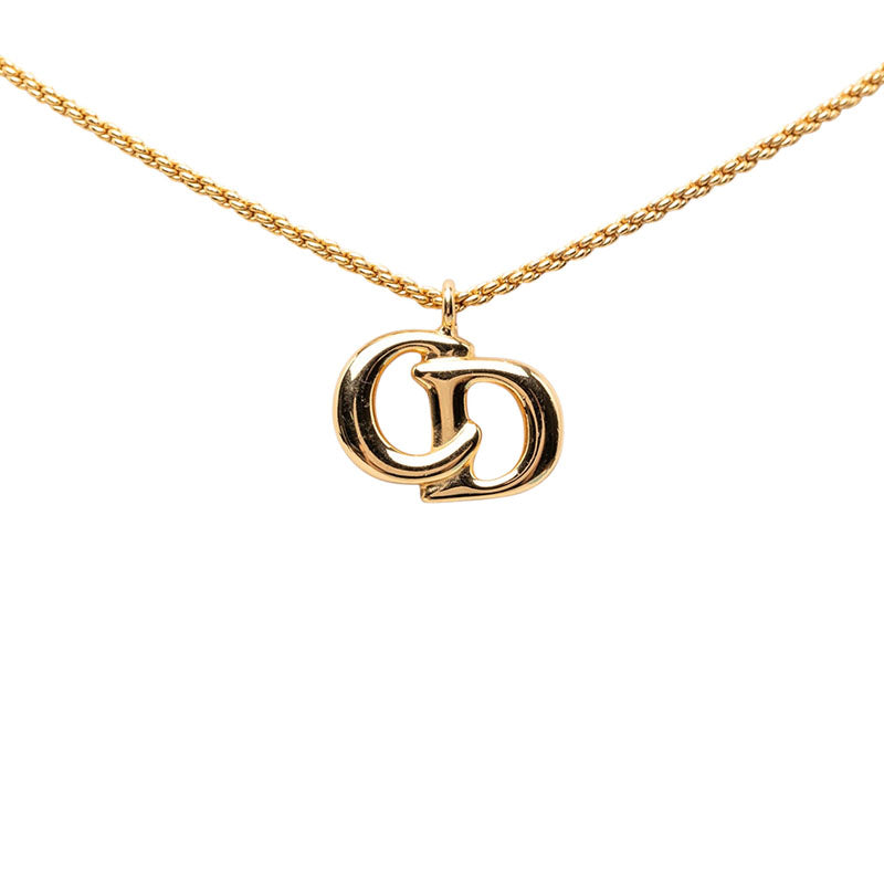 ディオール CDロゴ ペンダント ネックレス ゴールド メッキ GP レディース Dior 【中古】