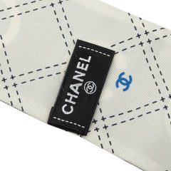 シャネル ココマーク スカーフ ブラック ホワイト シルク レディース CHANEL 中古