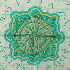 エルメス カレ90 AZVLEJOS アズレージョ スカーフ グリーン ホワイト マルチカラー シルク レディース HERMES 【中古】